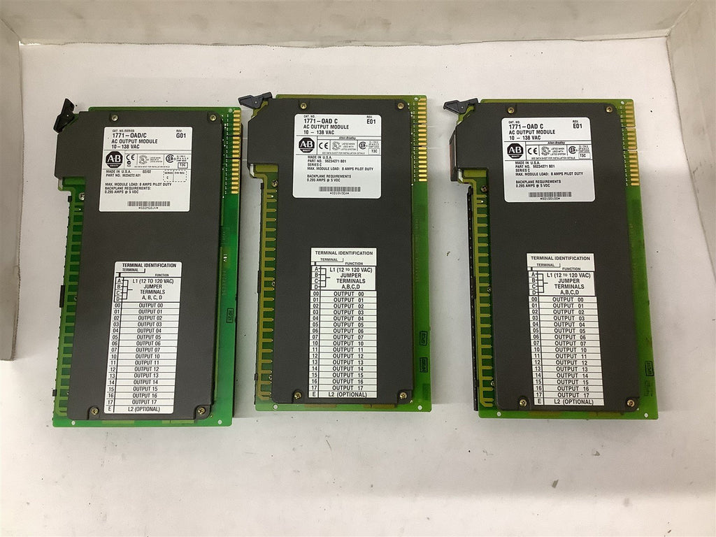 Allen-Bradley 1771-0AD Ser C AC Output Module 10-138 VAC Lot Of 3
