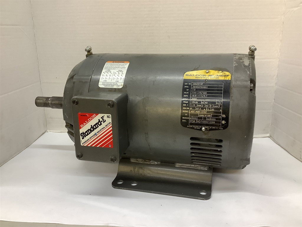 Baldor JMM3219T AC Motor 7.5 Hp 208-230/460 3600 Rpm 2P Fr184JM 3Ph 60 Hz OPSB