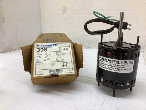 AO Smith 396 JA2R140N Motor 1/20HP 208-230V 1450RPM 60HZ ENCL Open 3.3FR
