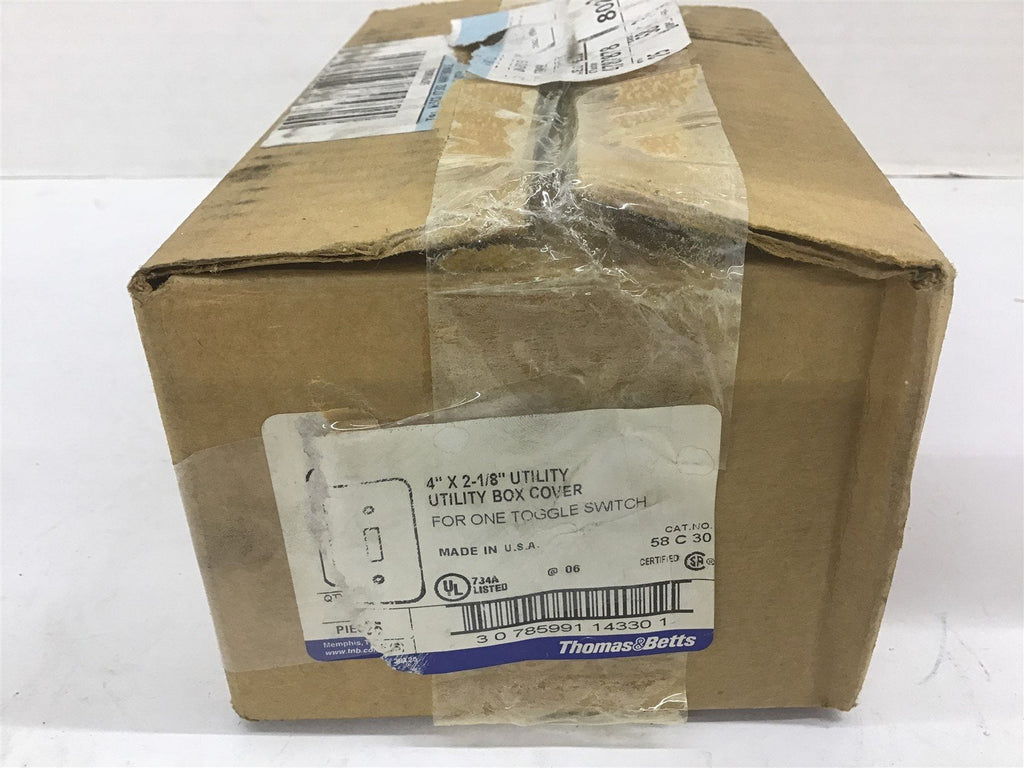 Thomas & Betts 58CUtility Box Cover Metal for 1 Toggle Switch 4x2-1/8 Box of 25