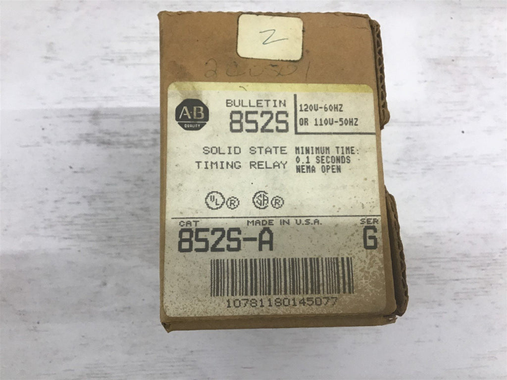 Allen-Bradley 852S-A Solid State Timing Relay 120 V 60 HZ