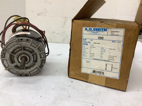 AO Smith DE3G7120N AC Motor 1/6HP 208-230V 1110RPM FR 42Y 60HZ Enclosed