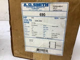 AO Smith DE3G7120N AC Motor 1/6HP 208-230V 1110RPM FR 42Y 60HZ Enclosed