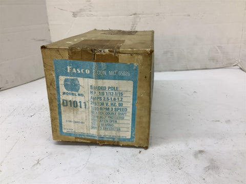 Fasco D1011 Fan Motor 1/6HP 208-230V 60HZ 1050RPM ENCL-Open