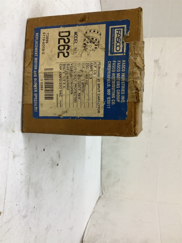 Fasco D262 Motor 1/5HP 230V 60HZ Open Encl