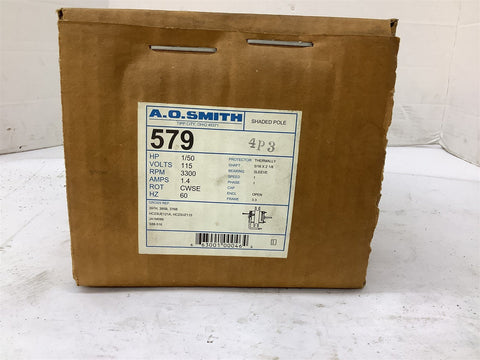 AO Smith 579 AC Motor 1/50HP 115V 3300RPM 3.3FR 1PH 60HZ Open ENCL