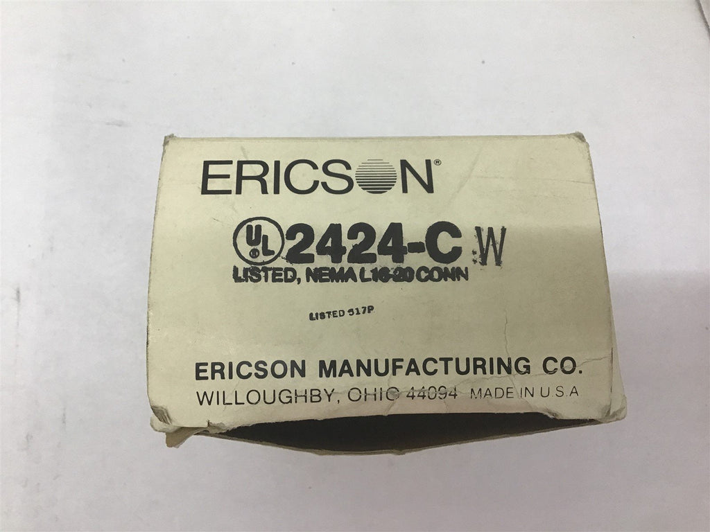 Ericson 2424-C Straight Connector Perma-Tite Nema L16-20CONN