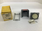 Hubbell HBL2430AR Receptacle Angle Housing Safety Shroud Twist & Lock