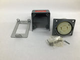 Hubbell HBL2430AR Receptacle Angle Housing Safety Shroud Twist & Lock
