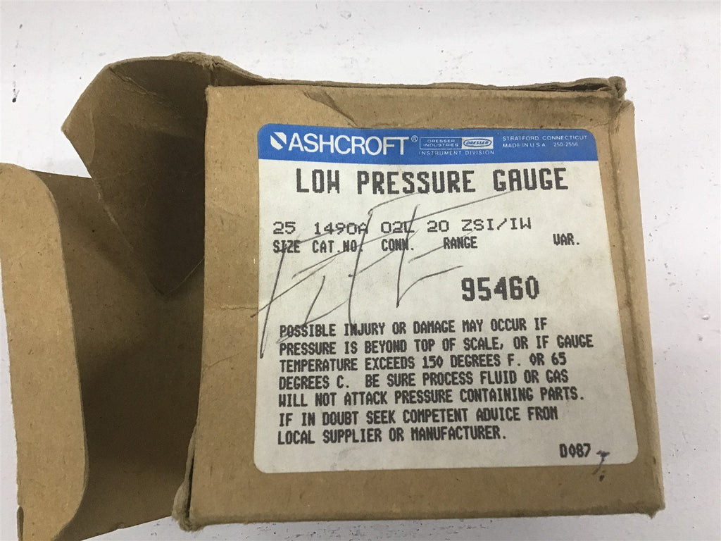 Ashcroft 25 1490A Low Pressure Guage
