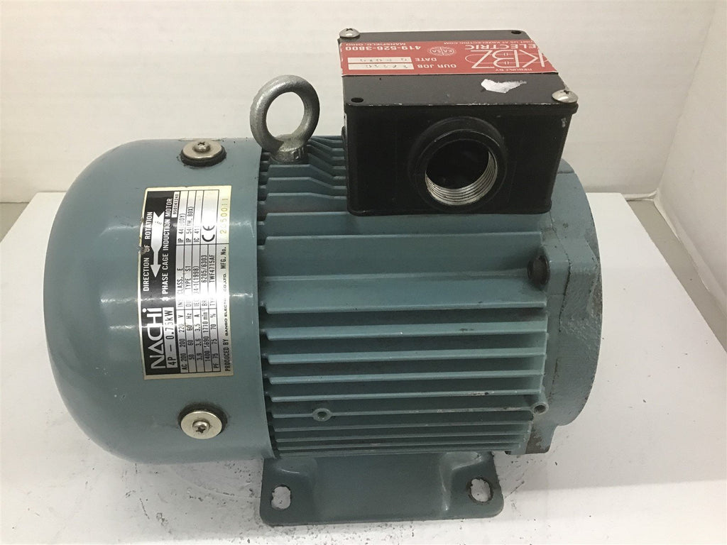 Nachi TWF4715AF Cage Induction Motor 0.75KW 220V 1710RPM 3PH 60HZ