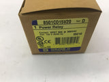 Square D 8501C015V20 Power Relay Contact SPDT 30 Amp 300 VAC Coil 120 V 50-60 HZ