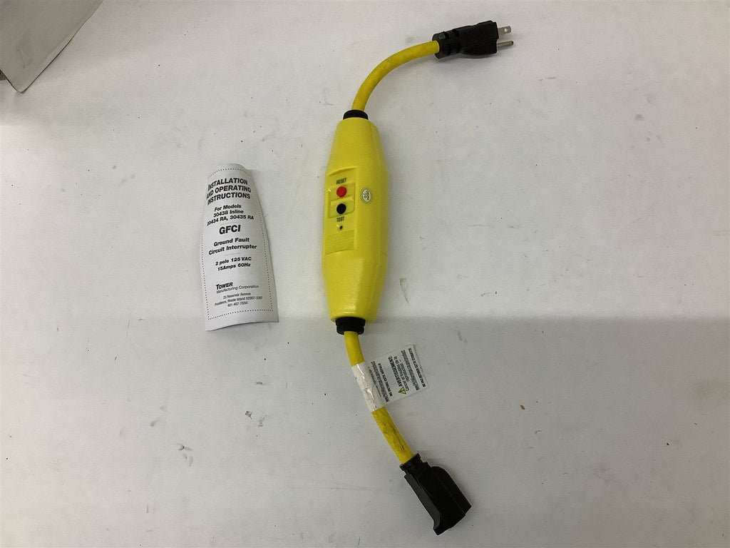 Tower MFG Corp 30438 Class Rainproof GFCI 15 amp 125 Vac 60 HZ