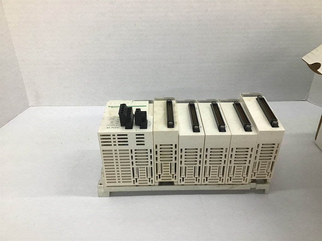 Schneider BMXXBP0400 4 Slott Backplane with Power Supply and Modules