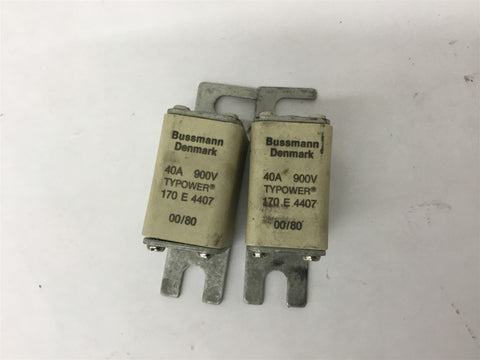 Bussmann Denmark 170E4407 40A 900V Typower Fuse Lot Of 2