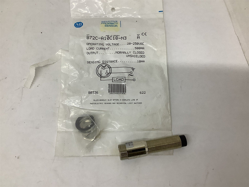 Allen Bradley 872C-A10C18-N3 Sensor 20-250 Vac 10mm