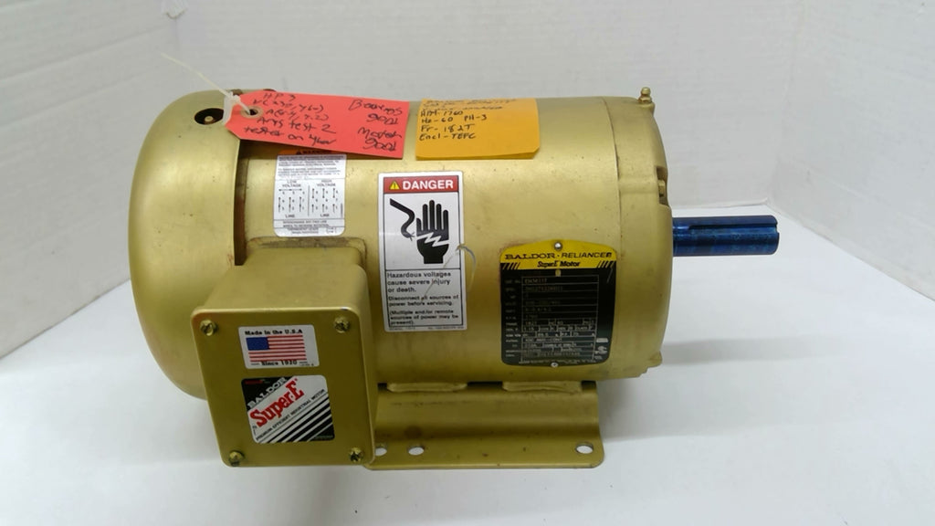 Baldor EM3611T AC Motor 3 Hp 208-230/460 V 1800 Rpm 4P Fr 182T 3 Ph 60 Hz TEFC