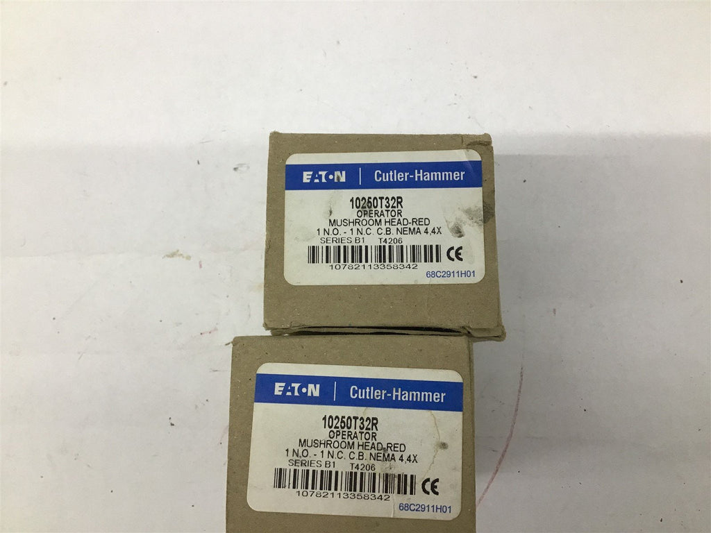 Cutler Hammer 10250T32R Operator Mushroom Head Red Lot Of 3