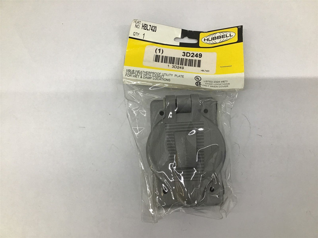 Hubbell HBL7420 Weatherproof Utility Plate Complete With Gasket