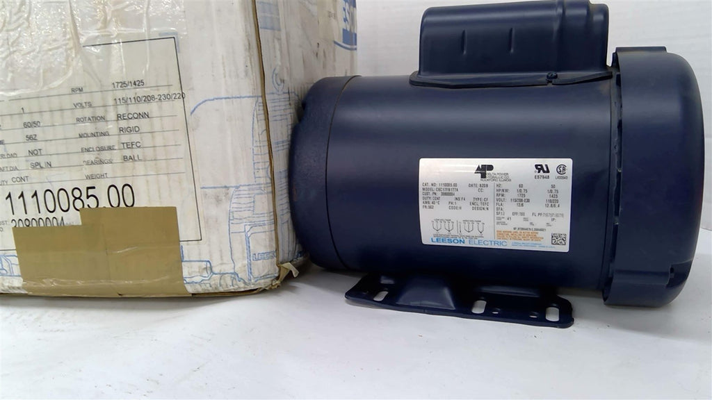 Leeson 1110085.00 1/2HP 1725RPM 115/110/208-230/220V 56Z-FR 1PH TEFC 60HZ