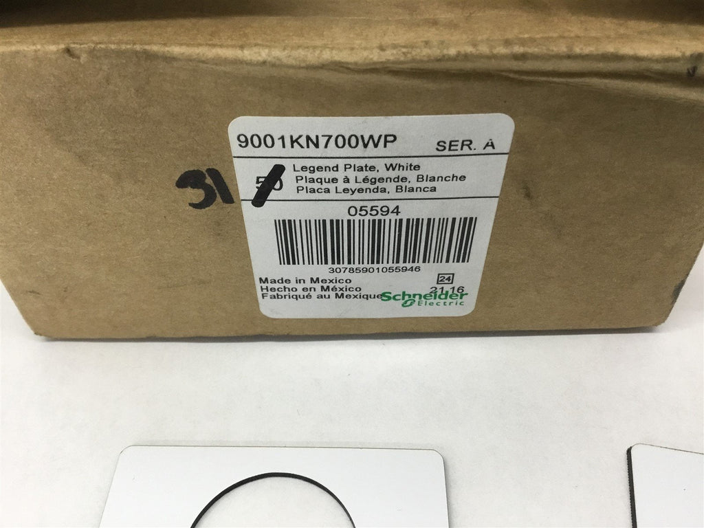 Schneider Electric Push Button Legend Plate 9001KN700WP 30mm T-K Lot Of 31