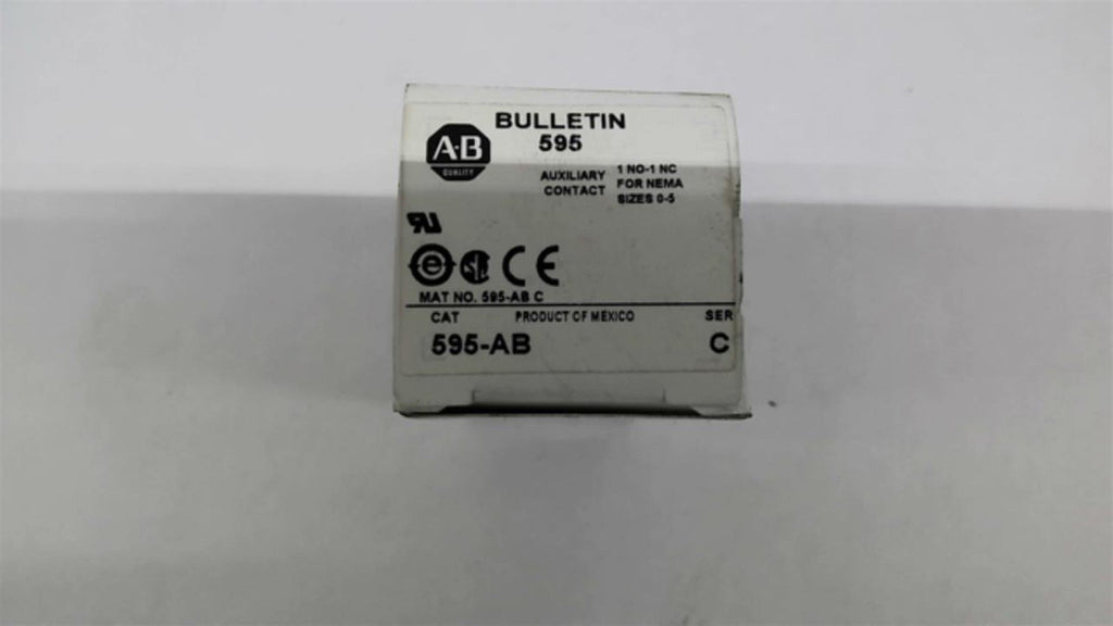 Allen-Bradley 595-AB Auxiliary Contact 1 No-1 NC For Nema Size 0-5