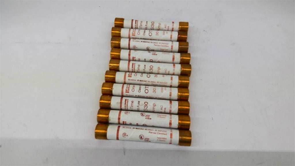 Ferraz One-Time Class K5 Fuse OTS30 30 Amp 600V AC or Less Lot Of 10