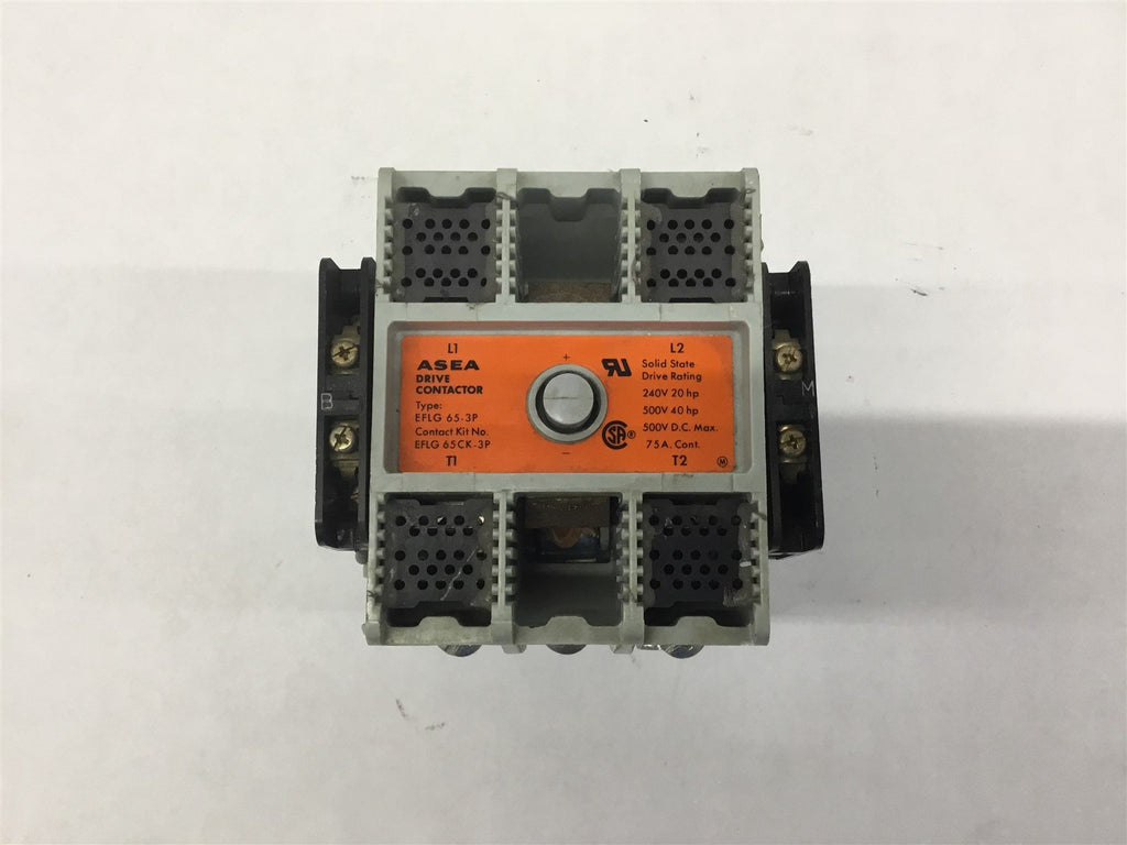 ASEA EFLG 65-3P Drive Contactor 240 Volt 20 HP 75 Amp