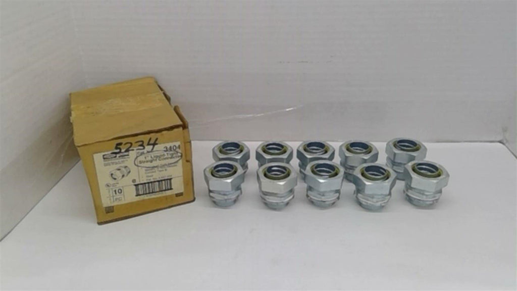 Hubbell 3404 Liquid Tight Straight Connector 1" Lot Of 10
