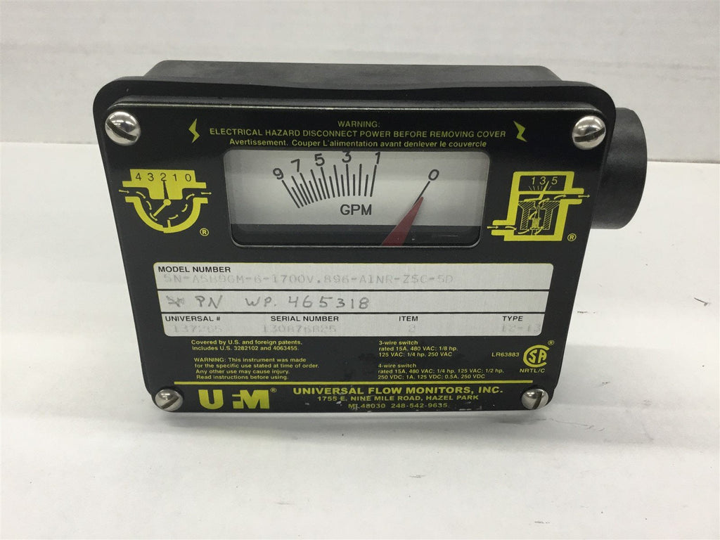 UFM SN-ASB9GM-6-1700V.896-A1NR-ZSC-5D Universal Flow Monitors