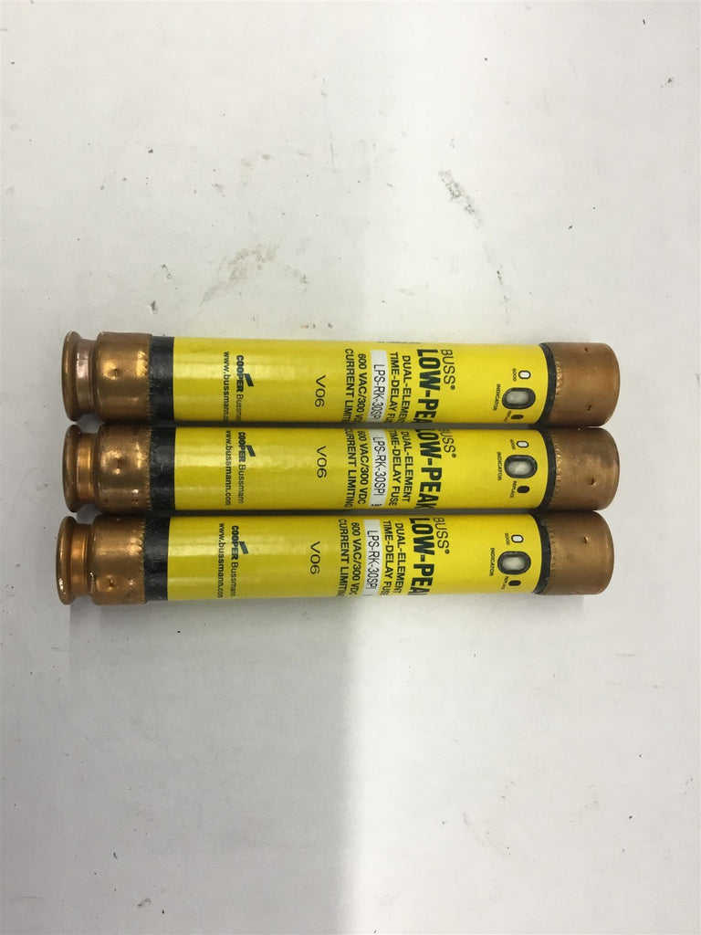 Bussmann Low-Peak LPS-RK-30SPI Dual-Element Time Delay Fuse Lot Of 3
