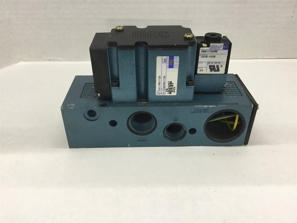 Mac Valve 6311D-511-PM-111DA Solenoid Valve PME-111DABE 120 V 150 PSI