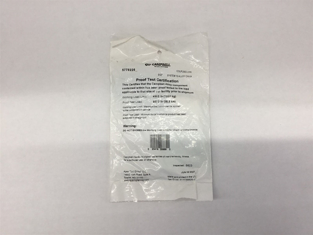 Campbell Coupling Link 5779225 9/32"