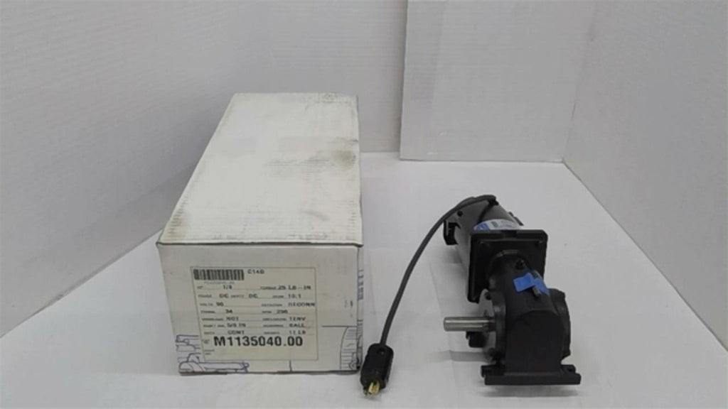 Leeson M1135040 1/8HP DC Gear motor 250 RPM TENV 90V 10:1 RAtio