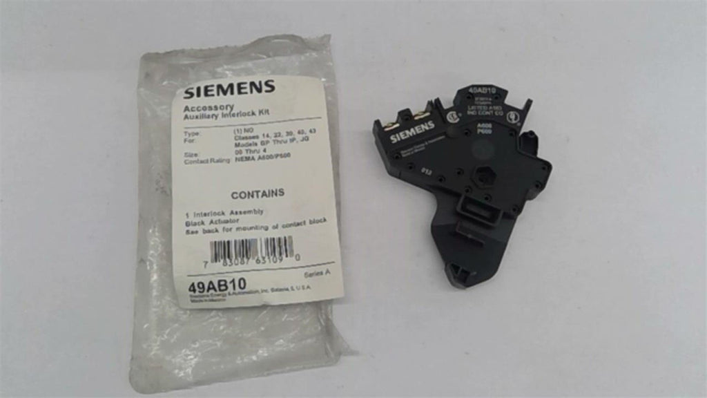 Siemens 49AB10 Accessory Auxiliary Interlock Kit