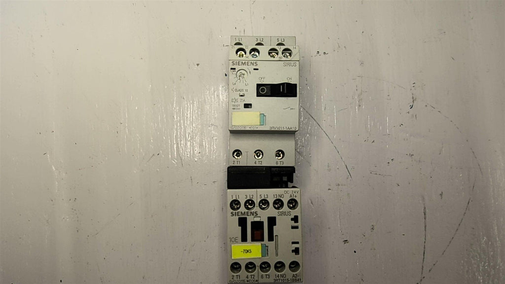 Siemens 3RT1015-1BB41 Contactor with 3RV1011-1AA10 Breaker