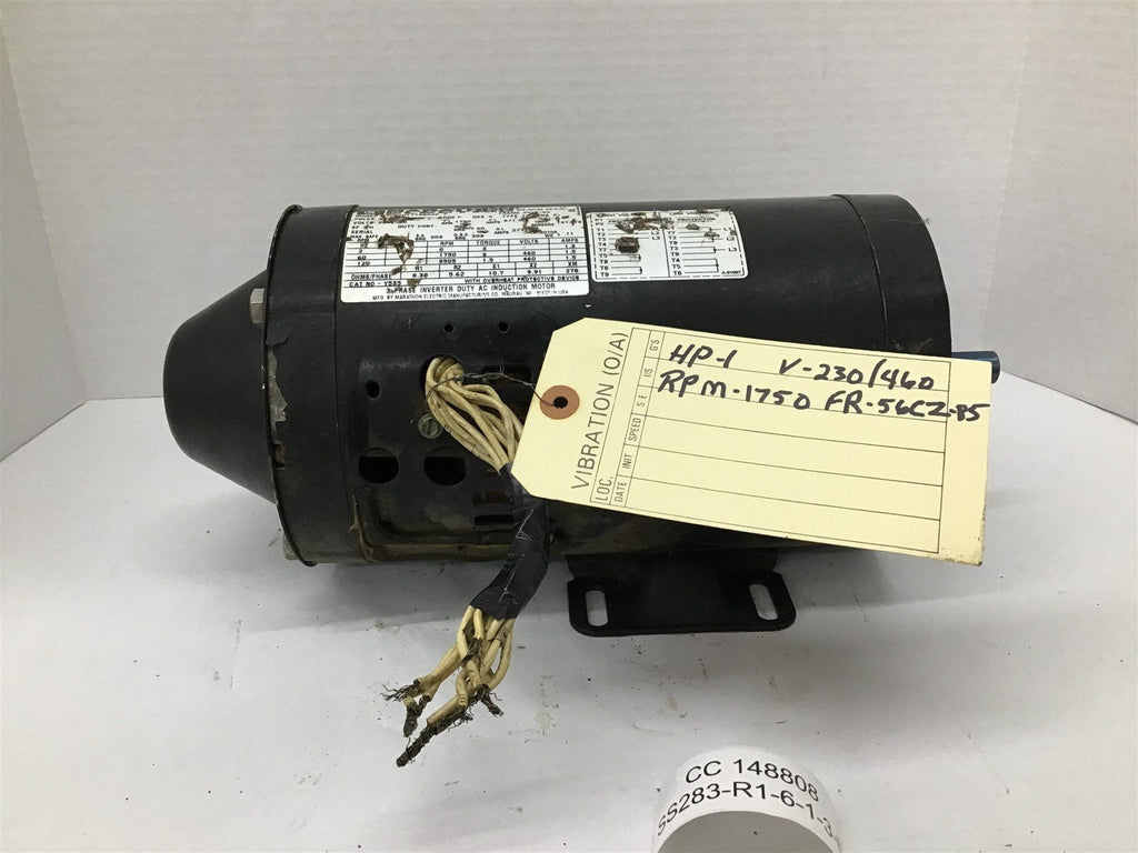 Marathon 5H56H17T5302B 1HP 230/460V 1800 RPM 4P 56CZ-85 3PH 60HZ AC Motor