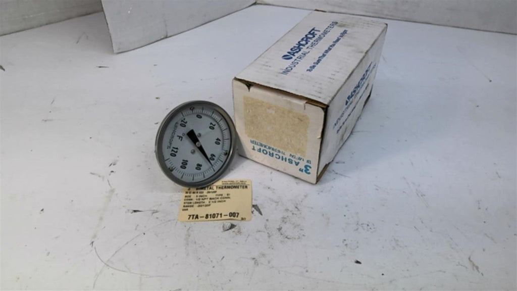 Ashcroft 60R025 3" Bimetal Thermometer 30 EI