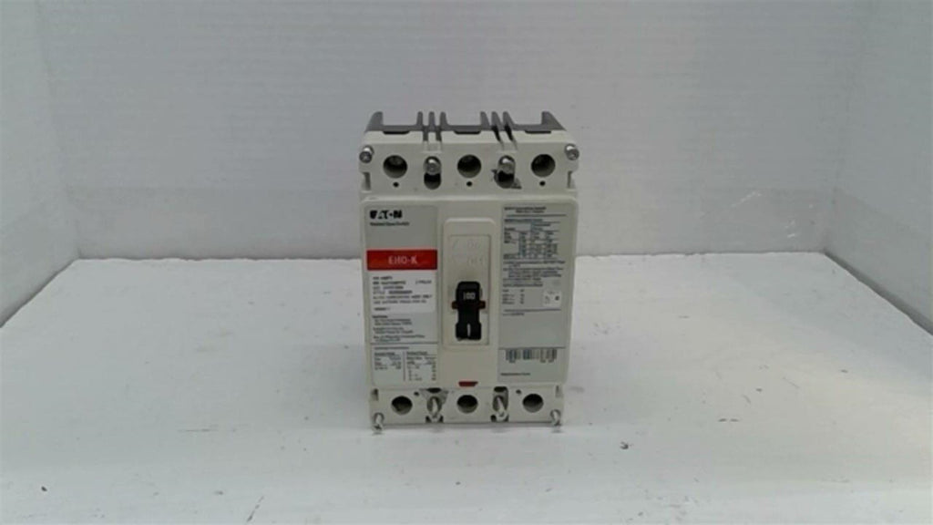 Eaton EHD3100K Circuit Breaker 3 Pole 100 Amp 480 Vac