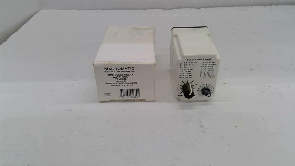 Macromatic TR-61828 Time Delay Relay 24 Vac/DC 0.1S-2HR