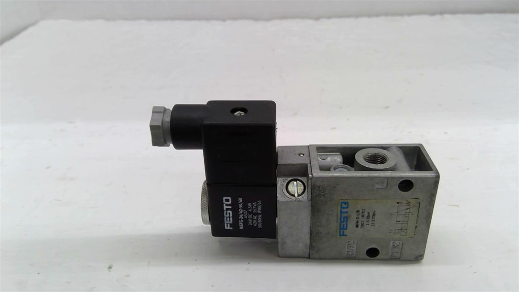Festo MFH-31/8 Solenoid Valve 22-120 PSI 24 VDC Coil