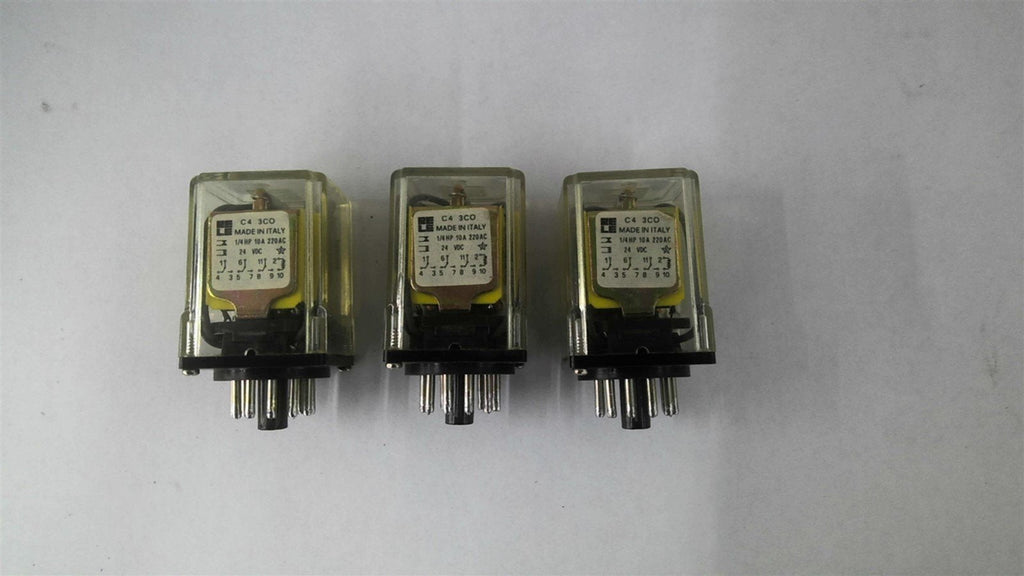 RELE C43C0 Relay 1/4 HP 10 Amp 24 VDC Lot Of 3