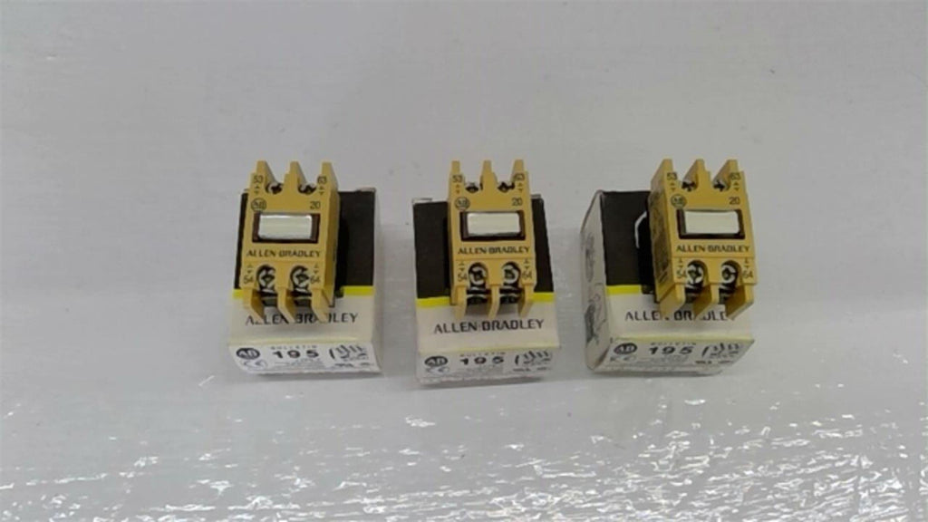 Allen Bradley 195-FA20 Add On Contact Block Lot of 3