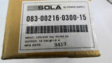 Sola 083-00216-0300-15 DC Power Supply 15 VDC 1.6 Amp