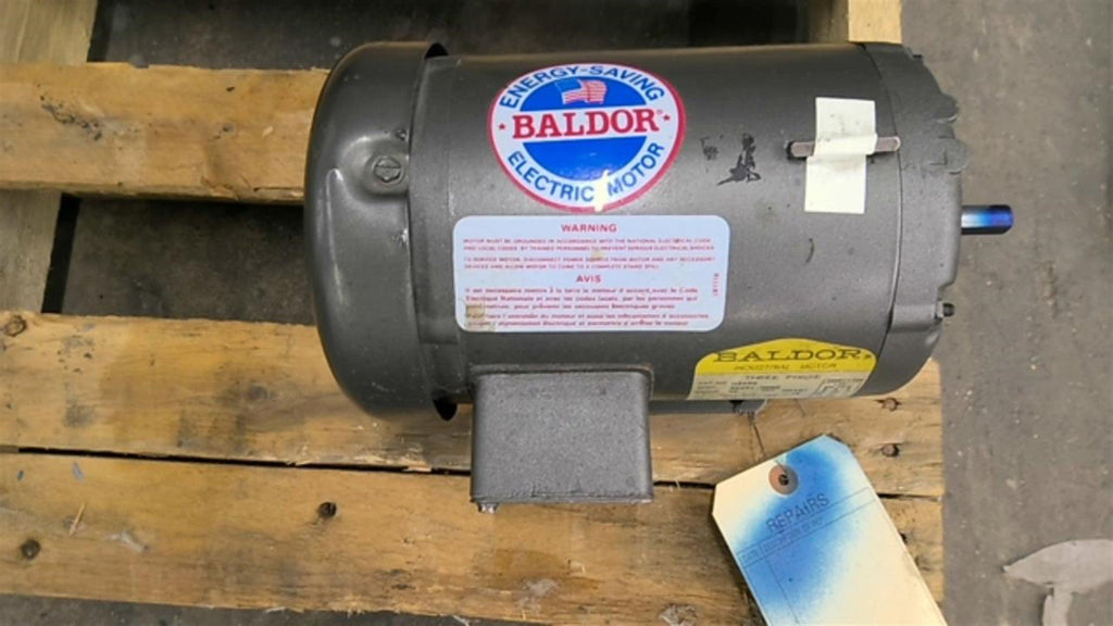 Baldor M3455 1/4HP AC Motor 1200 RPM 6P 3PH 48Frame 230/460V TEFC 60HZ