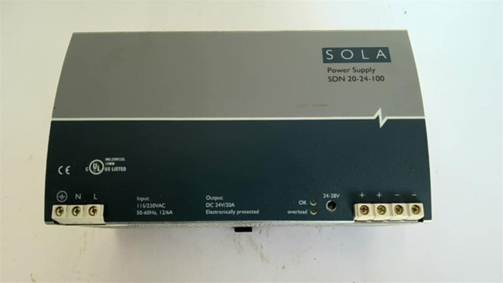 Sola SDN20-24-100 Power Supply 24 VDC 20 Amp