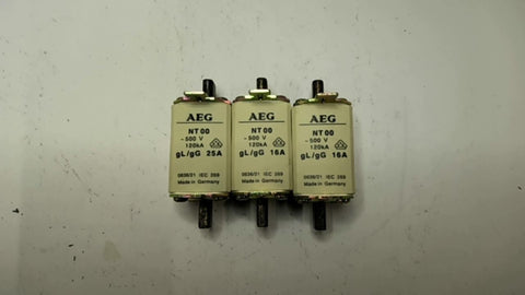 AEG NT00 16A Fuse Lot of 3