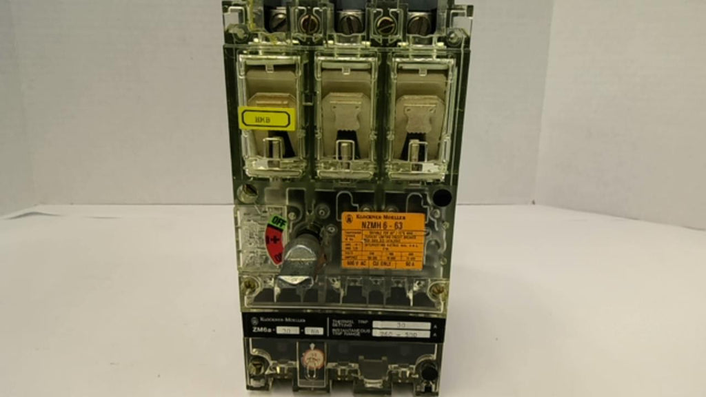 Klockner-Moeller ZM6a-30-NA 30A 600Vac 3 Pole Circuit Breaker