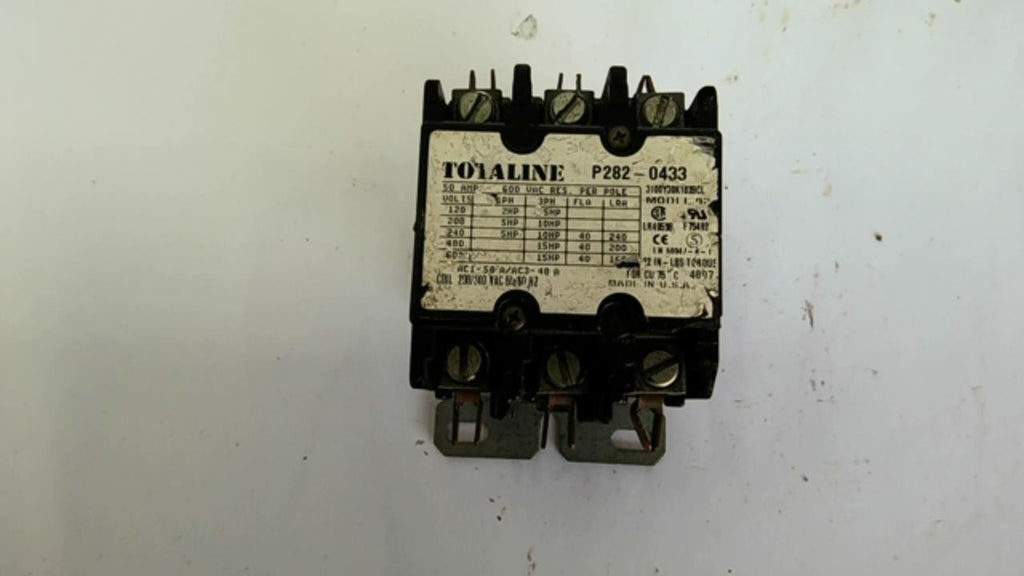 Totaline P282-0433 3P 208/240VAC Coil 50A Contactor 15 Hp 480 V