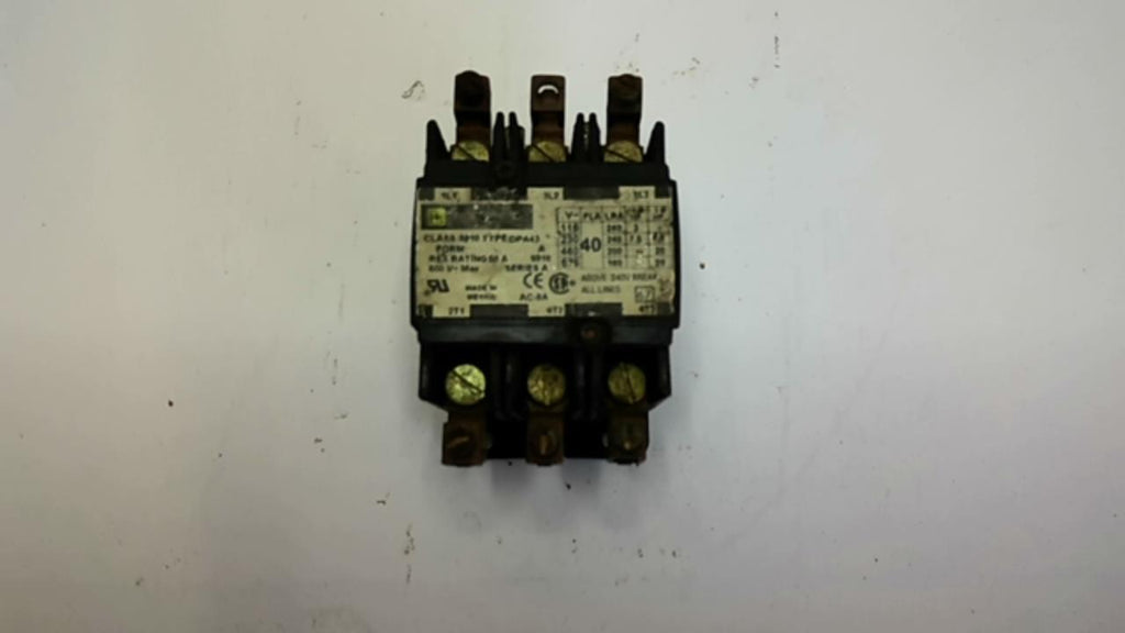 Square D 8910DPA3 Contactor 40 Amp 20 Hp 460 Volts